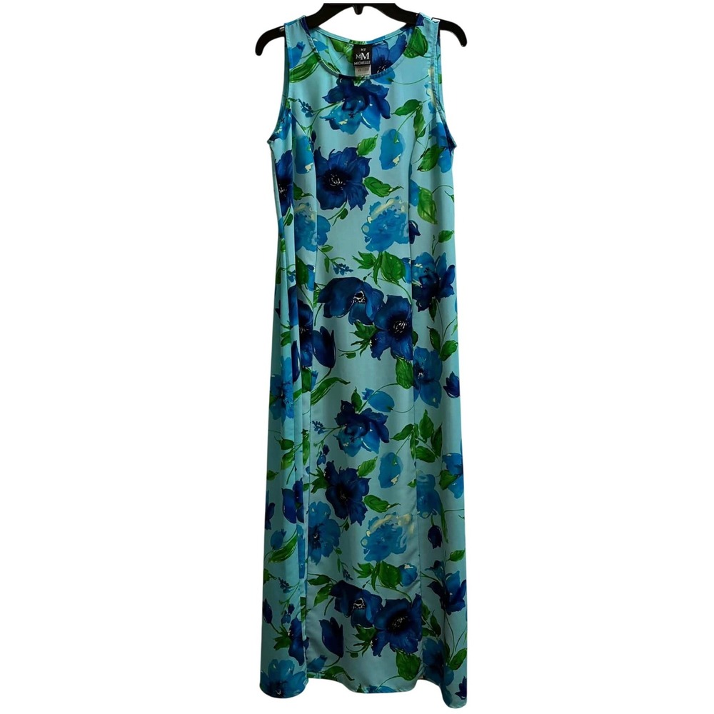 My Michelle Maxi Dress Womens 7/8 Blue Floral Sleeveless Y2K Boho 5175-581D